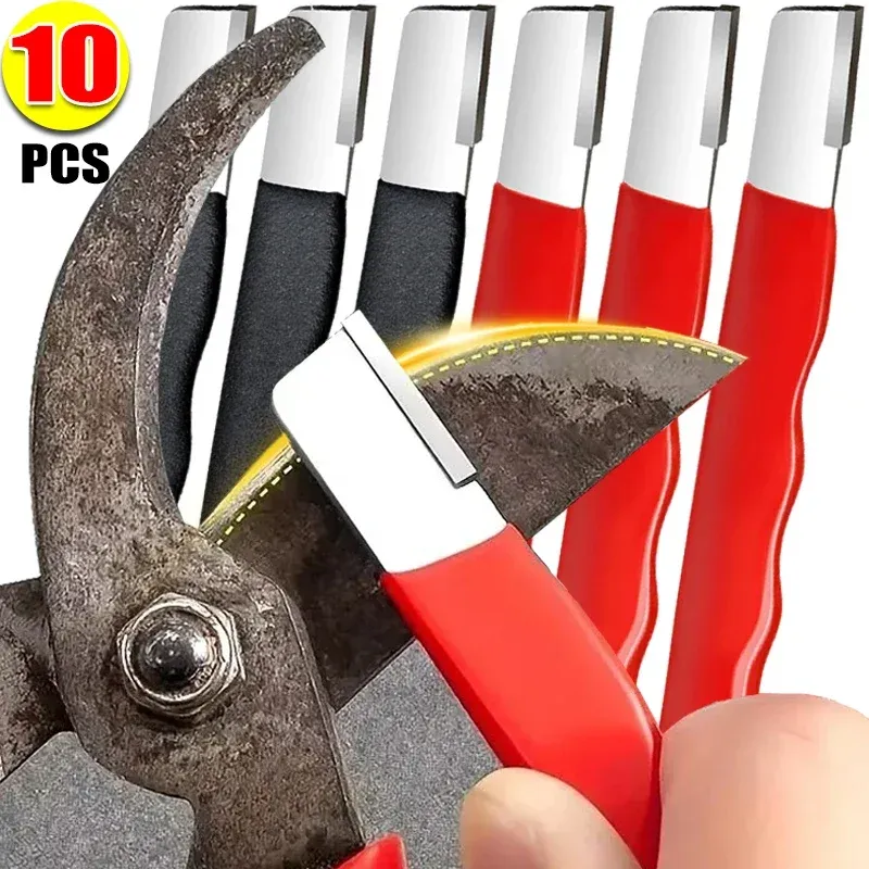 Affûteur de poche portable pour couteaux, haches et ciseaux, en acier, 1 ou 10 pièces - Image 1
