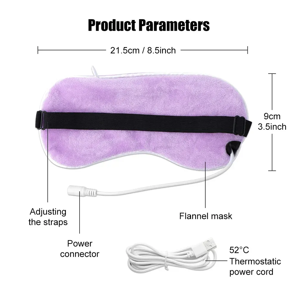 Masque chauffant à vapeur réutilisable USB pour les yeux 6