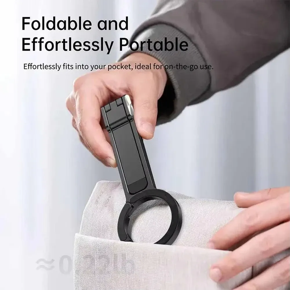 Trépied pliable pour téléphone avec mousqueton, support de bureau magnétique double face et poignée 3