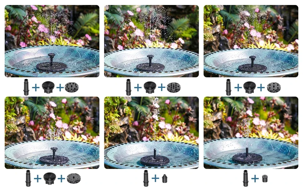Jet d'eau solaire en action dans un bassin de jardin