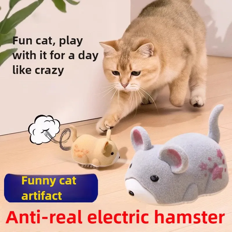 Jouet électrique interactif pour chat en forme de souris, avec obstacles mobiles 3