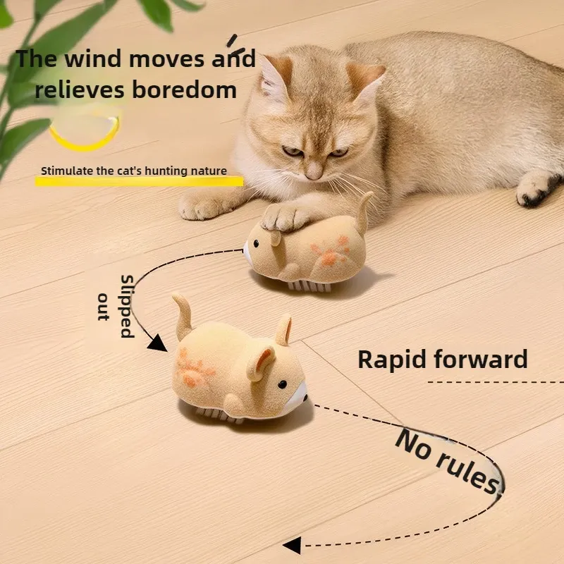 Jouet électrique interactif pour chat en forme de souris, avec obstacles mobiles 4