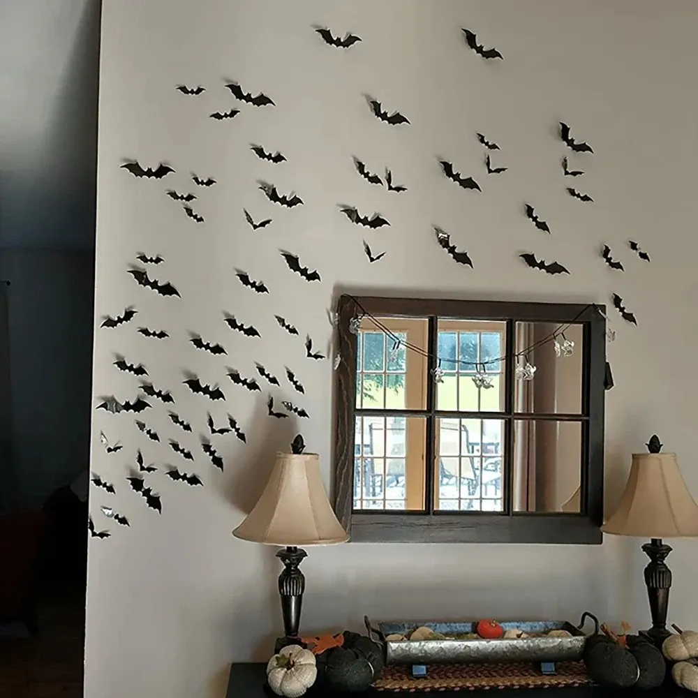 Détail des chauves-souris 3D en PVC