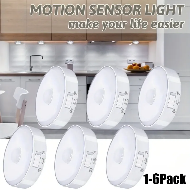 Veilleuse LED rechargeable USB à détecteur de mouvement pour cuisine, chambre, escaliers, couloir et placard