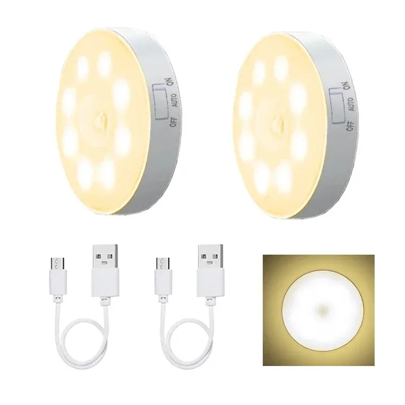 Veilleuse LED rechargeable USB à détecteur de mouvement pour cuisine, chambre, escaliers, couloir et placard 9