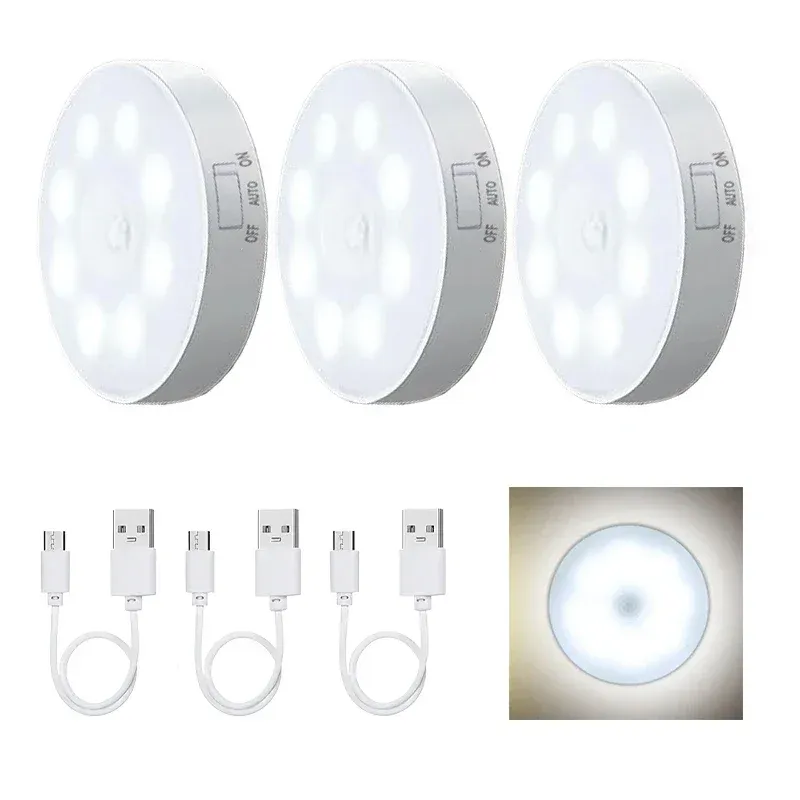 Veilleuse LED rechargeable USB à détecteur de mouvement pour cuisine, chambre, escaliers, couloir et placard 8