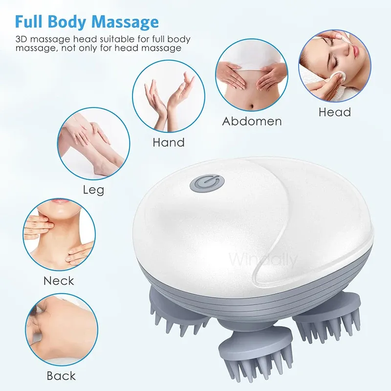 Masseur électrique pour cuir chevelu, appareil vibrant à pétrissage pour le bien-être, massage des tissus profonds pour l'épaule, la nuque, la jambe et le bras, masseur pour animaux de compagnie et chats 2