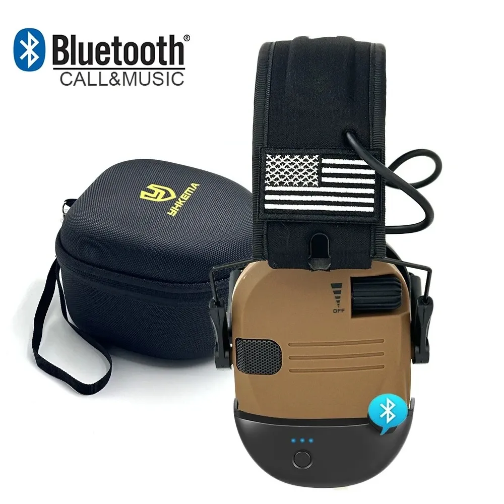 Cache-oreilles électroniques Bluetooth pour prise de vue, réduction du bruit et amplification du son, avec étui 7