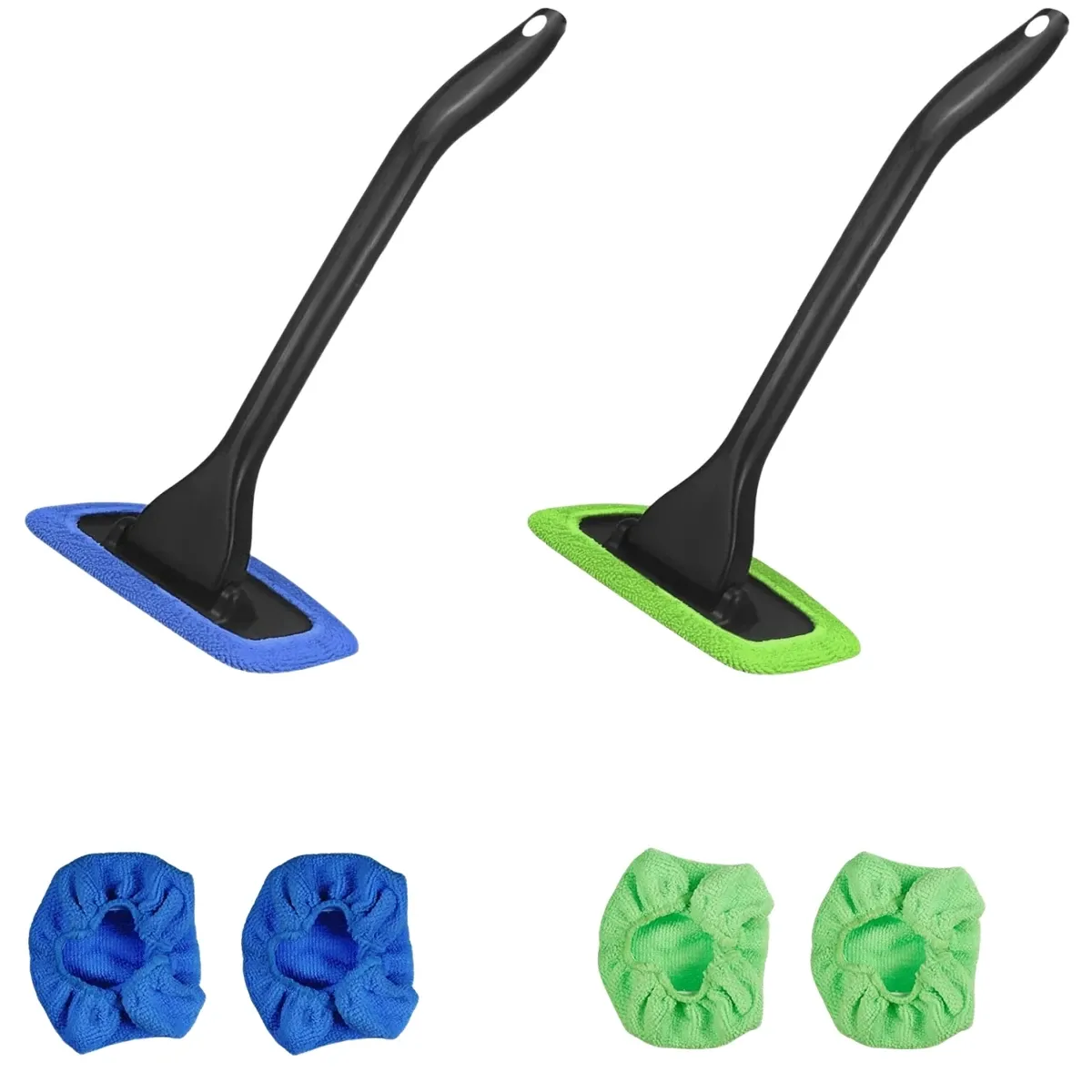 Lot de 3 : brosse de dégivrage pour pare-brise de voiture, outil de nettoyage anti-poussière, brosse à long manche pour vitres, chiffon réutilisable - Image 1