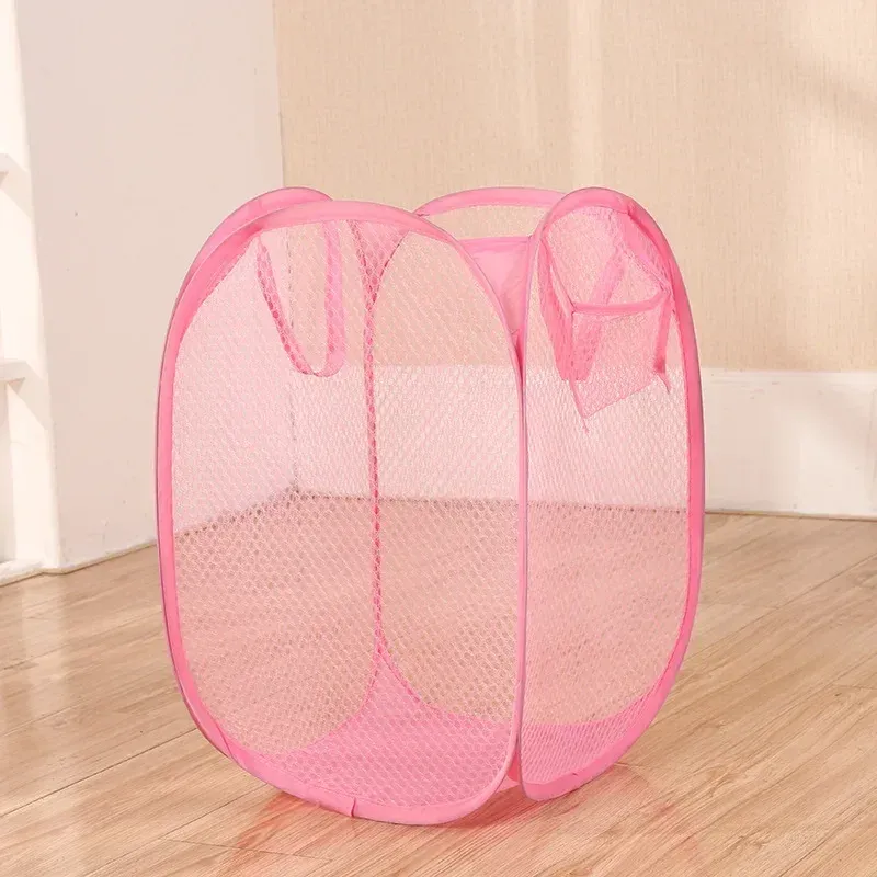 Panier à linge pliable en maille, pliage