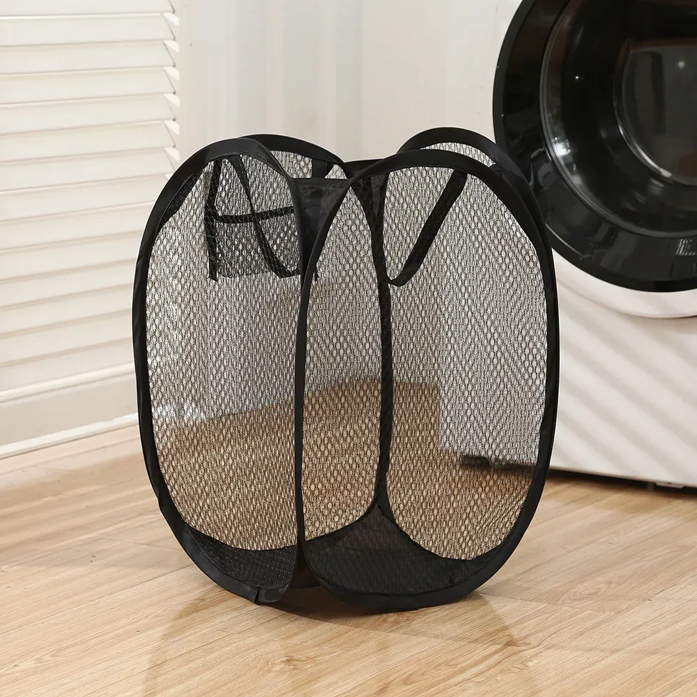 Panier à linge sale pliable en maille colorée 8