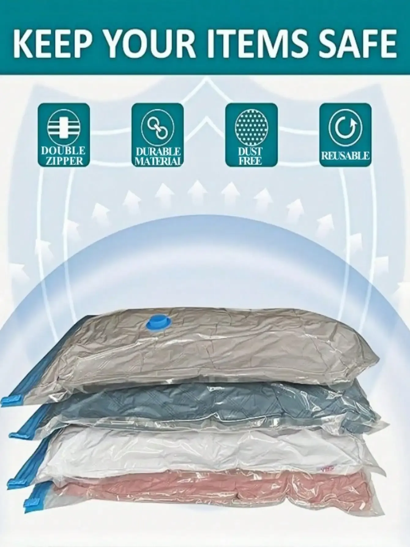Sacs sous vide compressés