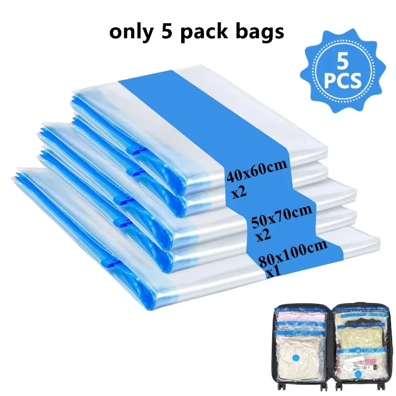 Sacs de rangement sous vide avec pompe à main, plusieurs tailles, pour vêtements, couvertures et bagages, lot de 5 à 15 8