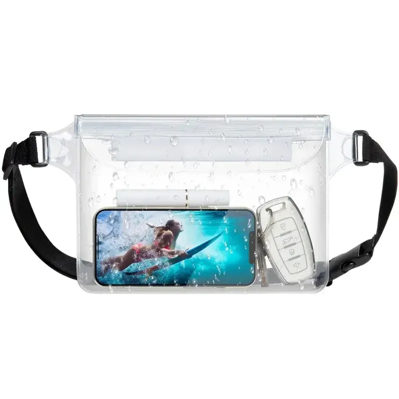 Pochette étanche pour téléphone avec ceinture réglable, sac étanche pour protéger votre téléphone et vos objets de valeur à la plage, à la natation, en kayak, en navigation de plaisance et à la pêche