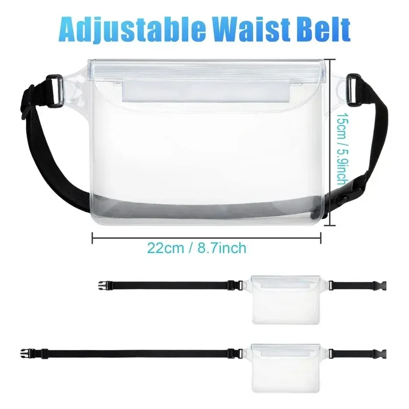 Pochette étanche pour téléphone avec ceinture réglable, sac étanche pour protéger votre téléphone et vos objets de valeur à la plage, à la natation, en kayak, en navigation de plaisance et à la pêche 5