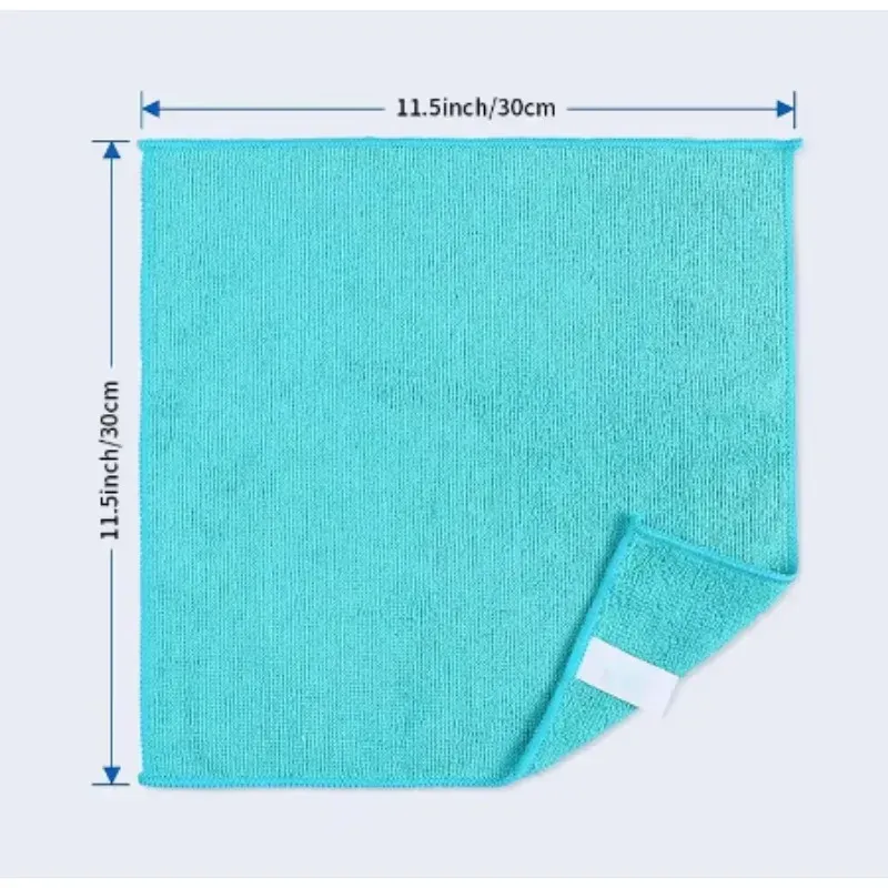 Serviettes de nettoyage automobile en microfibre épaisse noire, douces et à séchage rapide, pour miroirs et vitres, à double couche 6