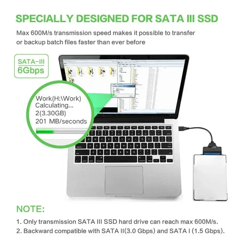 Utilisation du câble SATA USB avec un disque dur 2,5 pouces