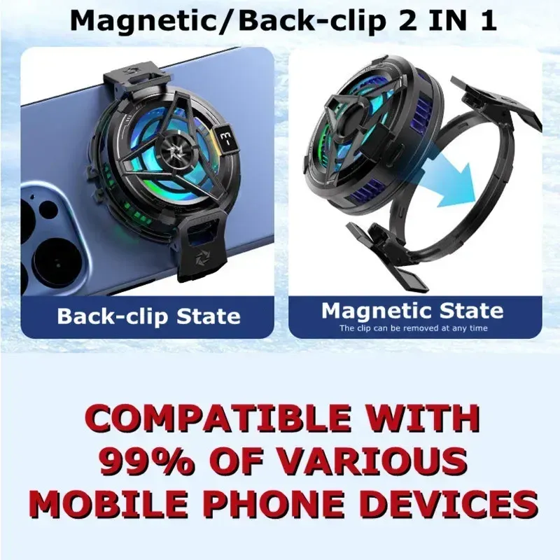Refroidisseur magnétique à semi-conducteur SL17 pour téléphone, fixation arrière 2 en 1, compatible iOS et Android 4