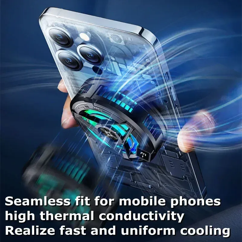 Refroidisseur magnétique à semi-conducteur SL17 pour téléphone, fixation arrière 2 en 1, compatible iOS et Android 5