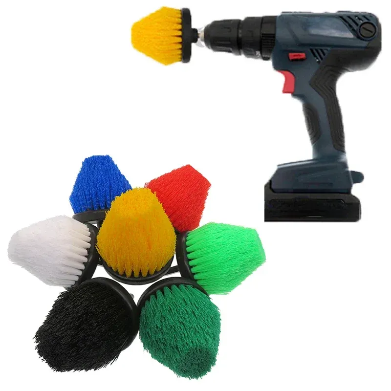 Brosse pour perceuse 2,5 pouces tout usage à poils hexagonaux en nylon pour nettoyage de voiture - Image 1