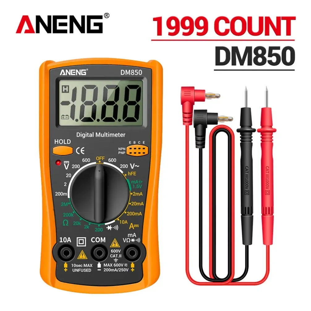 Multimètre numérique automatique professionnel ANENG DM850, 1999 points, testeur de tension AC/DC, ohmmètre et ampèremètre - Image 1