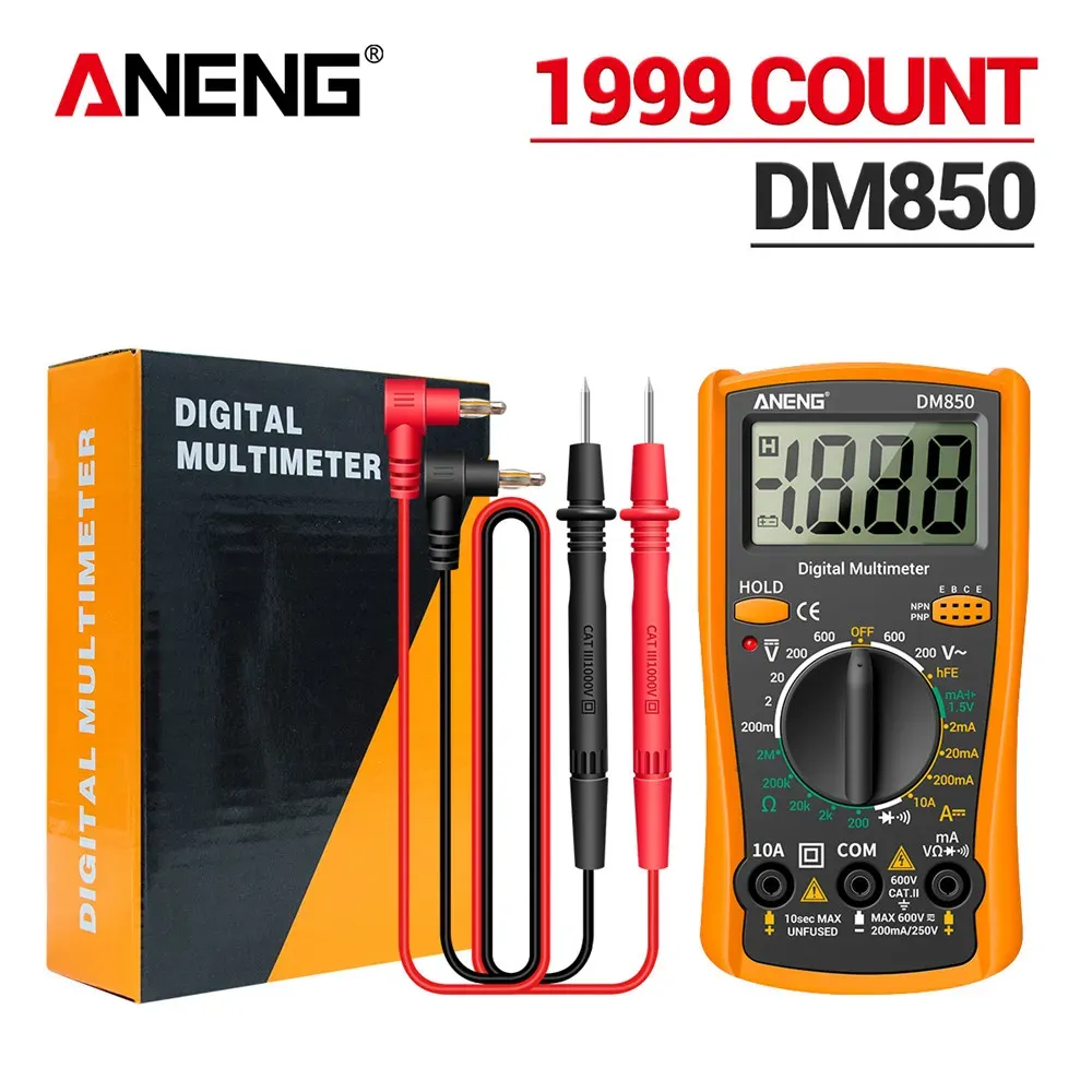 Multimètre numérique automatique professionnel ANENG DM850, 1999 points, testeur de tension AC/DC, ohmmètre et ampèremètre 9