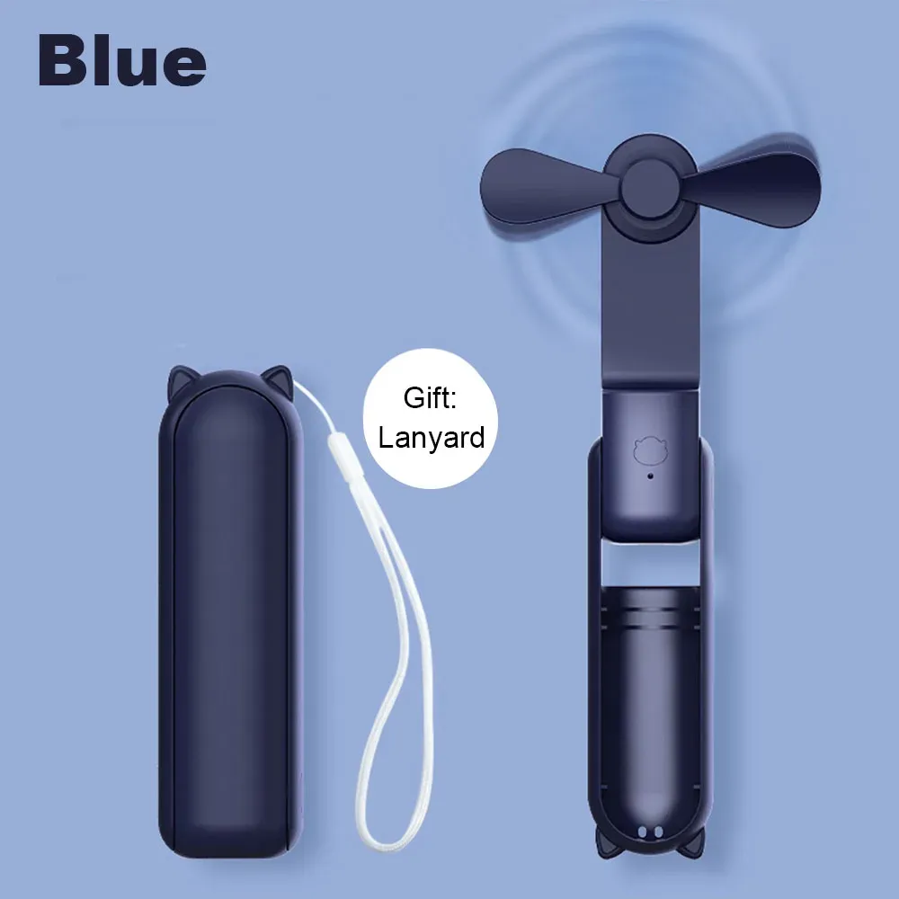 Mini ventilateur de poche portable, 2000 mAh, rechargeable par USB, pliable, pour l'extérieur 9