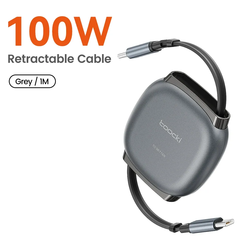 Câble rétractable USB-C vers USB-C 100 W, transfert de données 480 Mbps, charge rapide, format compact pour iPhone 16, iPhone 15 Pro Max et Samsung 9