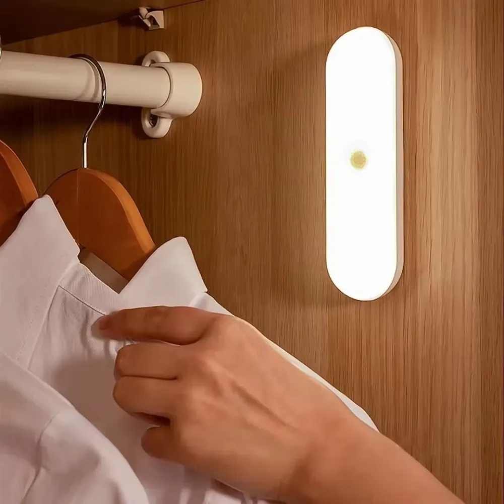 Veilleuse LED sans fil à détecteur de mouvement, rechargeable par USB et magnétique