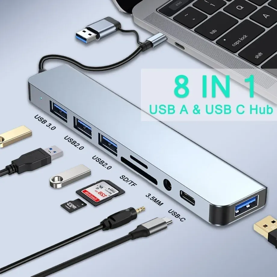 Hub USB-C dans un environnement de travail