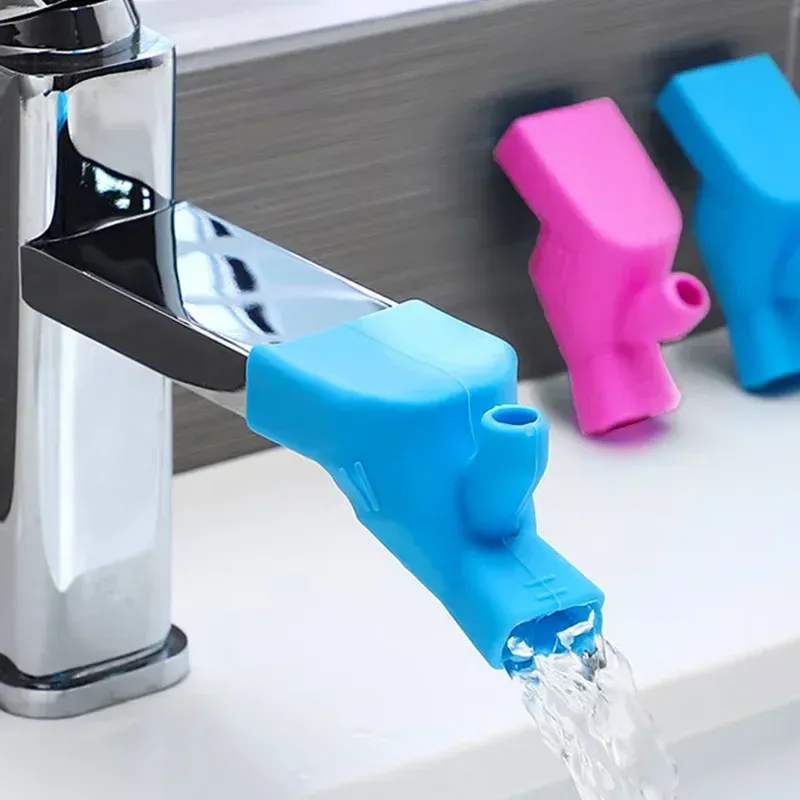 Rallonge de robinet en silicone flexible pour lavabo et évier, accessoire de lavage des mains pour enfants 3