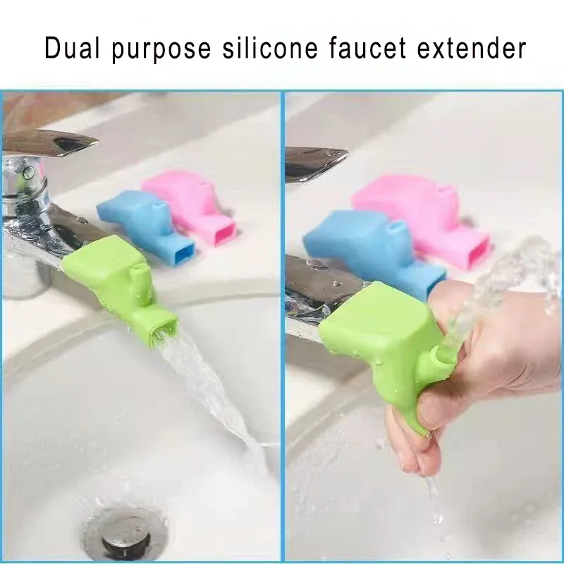 Rallonge de robinet en silicone flexible pour lavabo et évier, accessoire de lavage des mains pour enfants 4