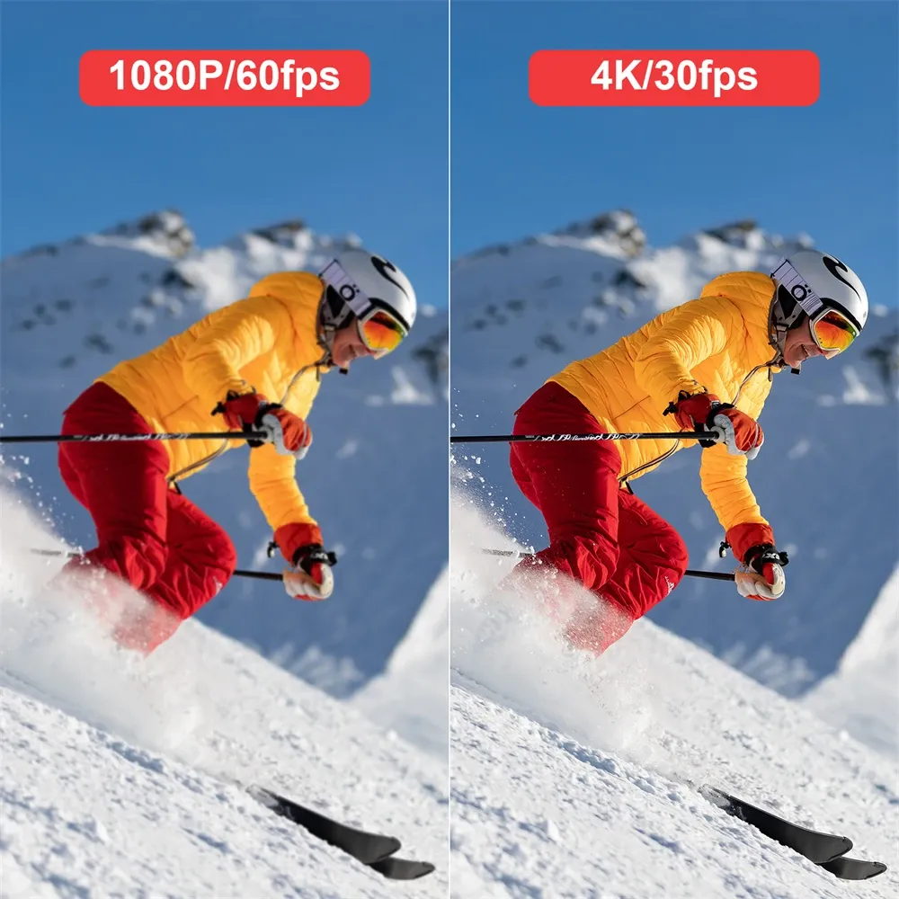 SJCAM C100 Plus Caméra d'action 4K 30 M étanche, Wi-Fi 2,4 GHz, stabilisation EIS, pour sports d'action, casque de vélo et moto 2