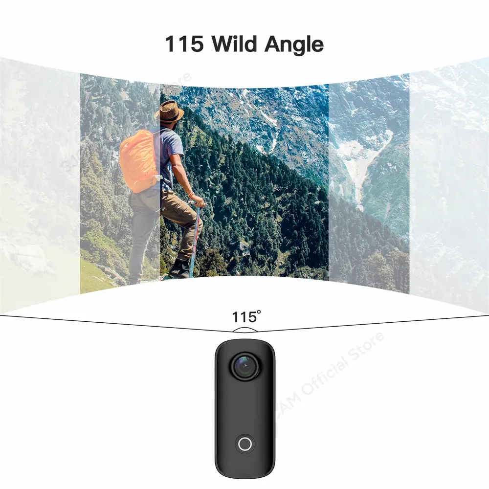 SJCAM C100 Plus Caméra d'action 4K 30 M étanche, Wi-Fi 2,4 GHz, stabilisation EIS, pour sports d'action, casque de vélo et moto 6