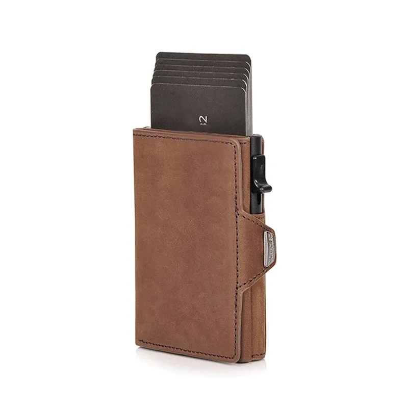 Portefeuille fin pour homme en cuir avec protection RFID, design minimaliste, porte-cartes, compartiment billets et poche à monnaie, idéal pour les voyages et le quotidien 7