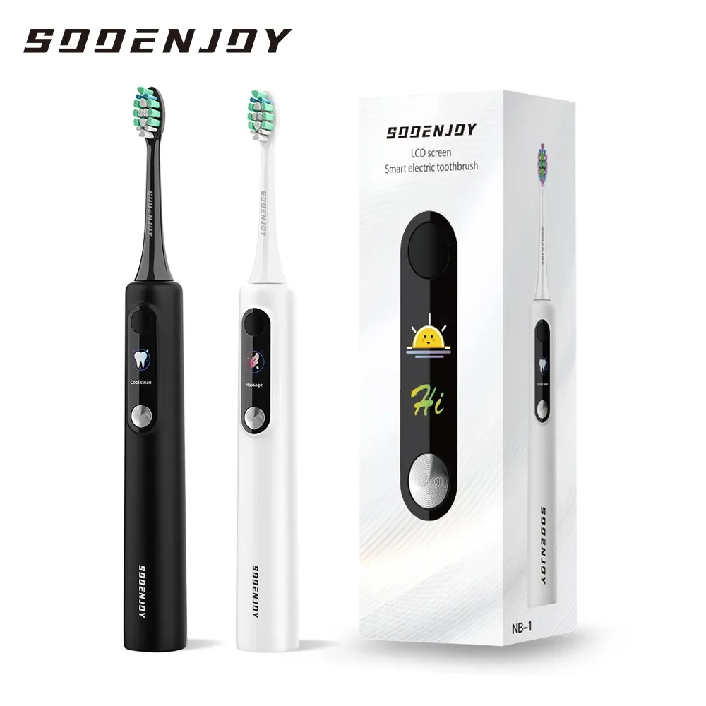 Brosse à dents électrique sonique SOOENJOY avec écran LCD intelligent, modes de nettoyage multiples, usage adulte, modèle NB-1 - Image 1