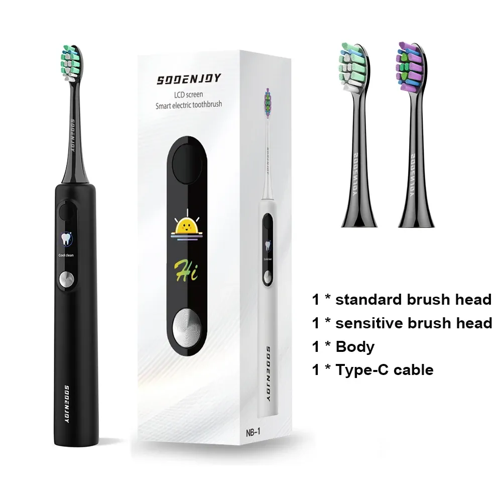 Brosse à dents électrique sonique SOOENJOY avec écran LCD intelligent, modes de nettoyage multiples, usage adulte, modèle NB-1 7
