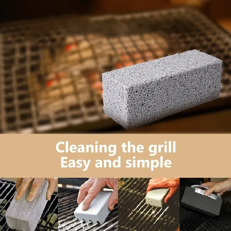 Brosse en pierre ponce pour barbecue, 1 pièce, outil de cuisine en plein air 5