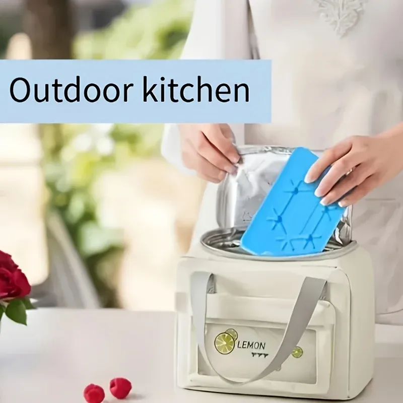 Pack de glace portable et réutilisable à remplir d'eau, pour la conservation des aliments frais 4