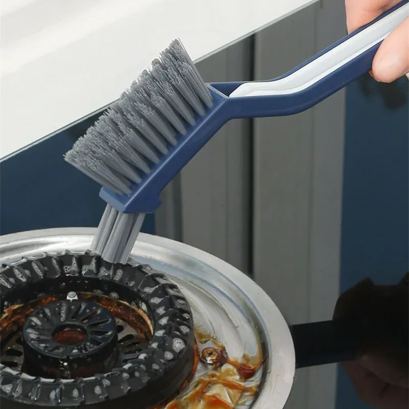 Brosse de nettoyage polyvalente 2 en 1 pour salle de bains, cuisine et rainures de fenêtre 3