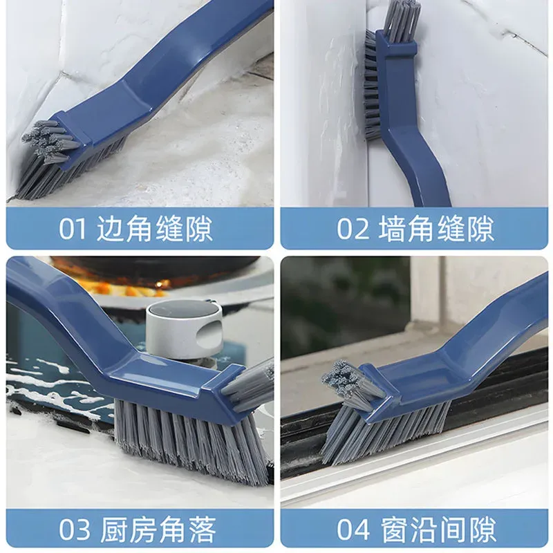 Brosse de nettoyage polyvalente 2 en 1 pour salle de bains, cuisine et rainures de fenêtre 6