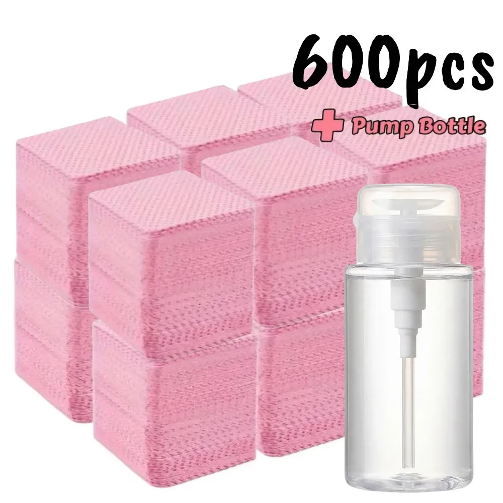 Lingettes Nettoyantes Sans Peluches 20/600 pour Ongles, Tampons Dissolvants de Vernis Sans Aluminium, Outil de Soin et de Nettoyage 7