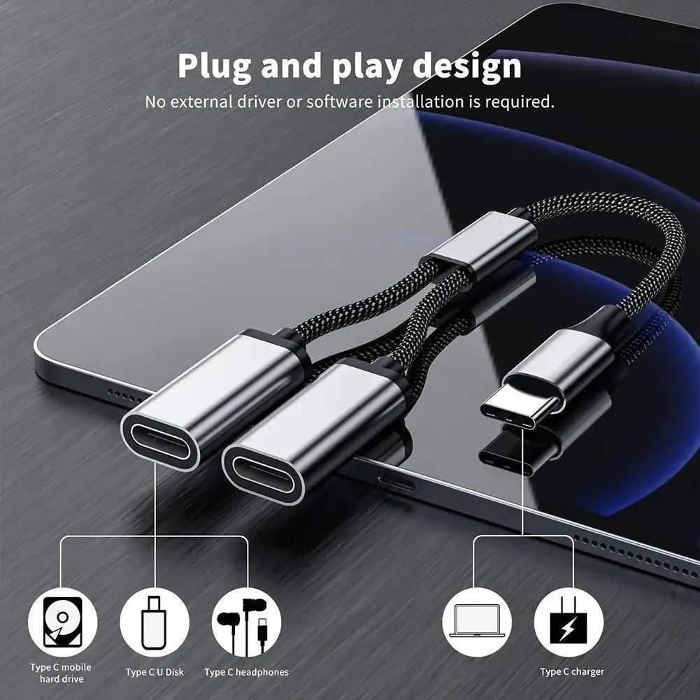 Hub USB multi-ports, 3 ports USB-A et 2 ports USB-C, répartiteur USB, transfert de données rapide, adaptateur OTG pour ordinateur portable Pro 1