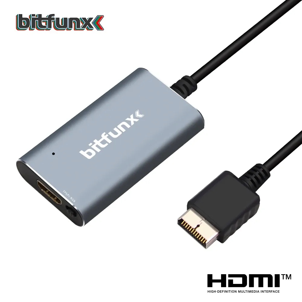 Bitfunx Convertisseur PS2 vers HDMI pour consoles PlayStation 1 et PlayStation 2, avec commutateur RGB vers YPbPr
