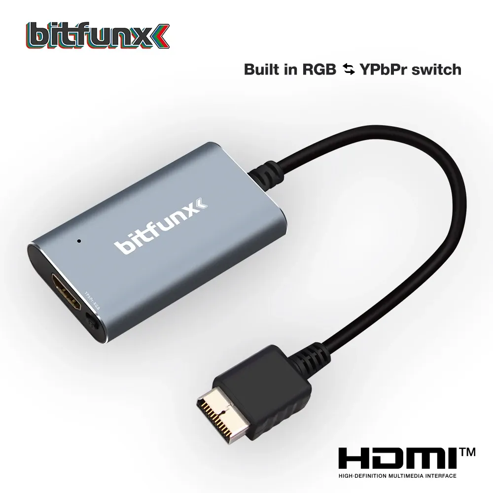 Bitfunx Convertisseur PS2 vers HDMI pour consoles PlayStation 1 et PlayStation 2, avec commutateur RGB vers YPbPr 6