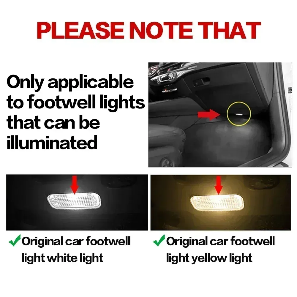 Lampe LED RGB d'ambiance pour repose-pieds de voiture, compatible Audi, VW, Skoda, Seat et Porsche 6