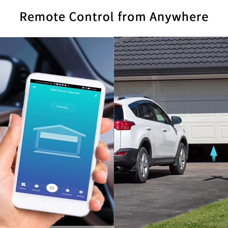 Contrôleur Wi-Fi intelligent pour ouvre-porte de garage coulissant avec application de surveillance à distance et minuterie, compatible Tuya 3