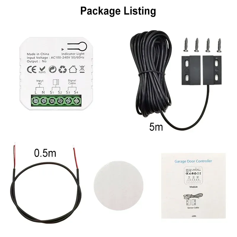 Contrôleur Wi-Fi intelligent pour ouvre-porte de garage coulissant avec application de surveillance à distance et minuterie, compatible Tuya 6