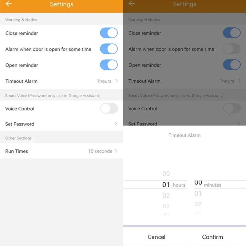 Réglages de l'application