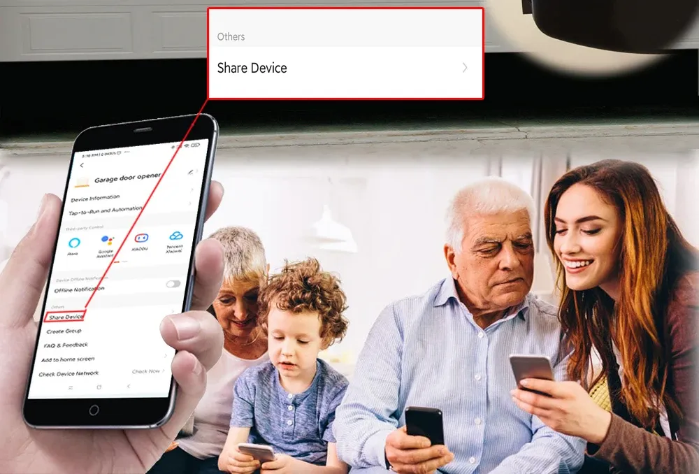 Partage de l'appareil avec les membres de la famille